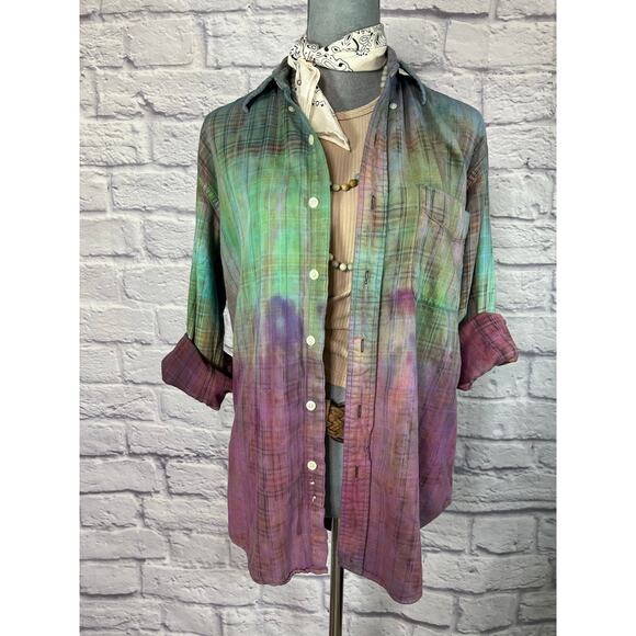 Reworked/upcycled flannel shirt - Picture 1 of 10